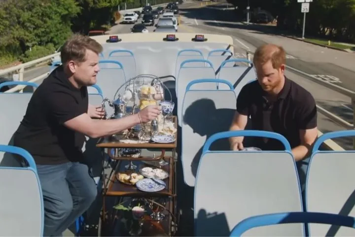 Harry upstage Oprah James Corden