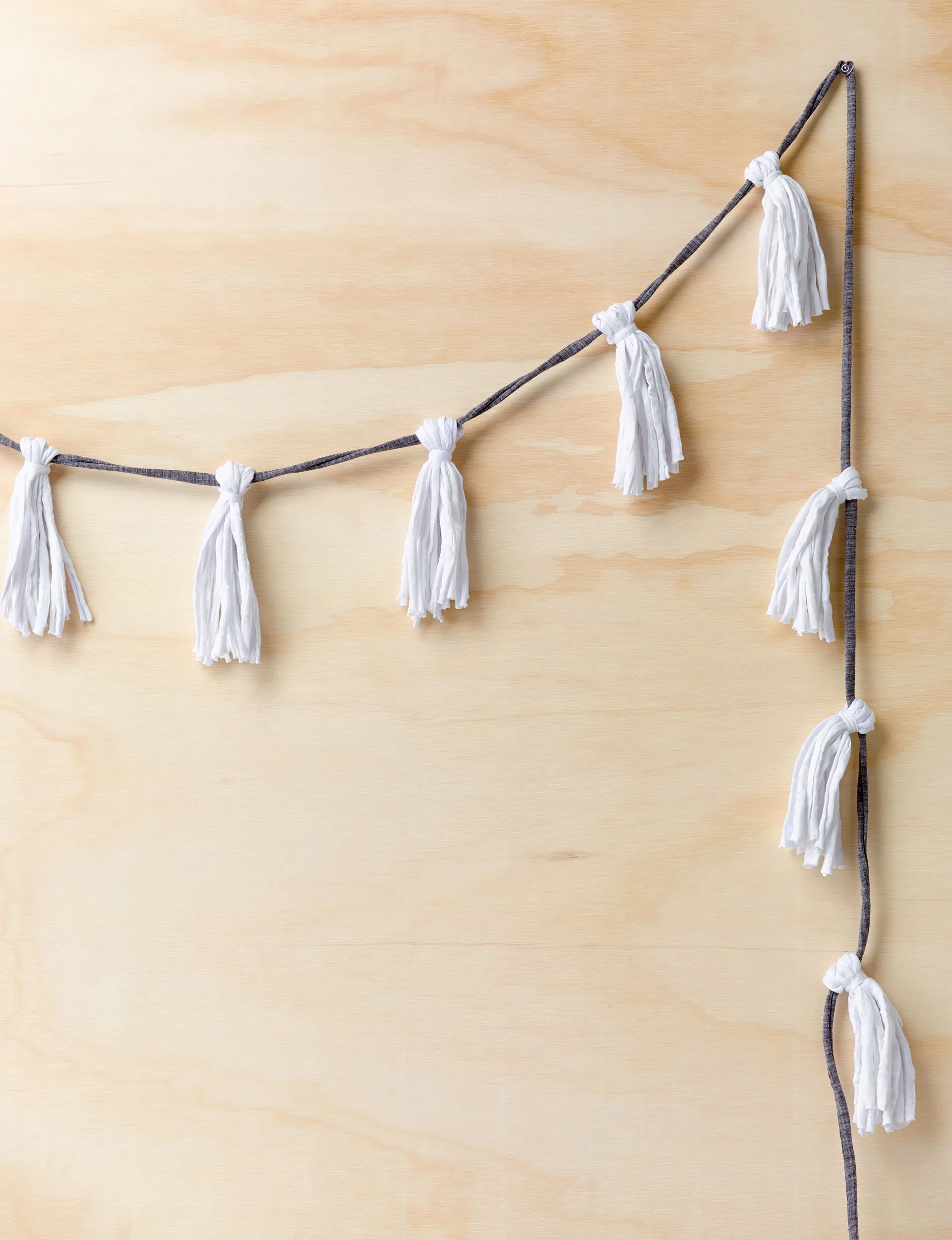 4 ways with a t shirt tassled hanging decoration