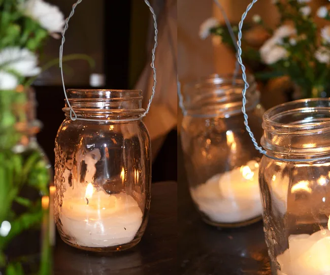 Mason jar candle holders