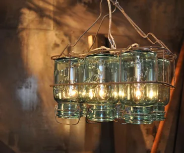 Mason jar light fitting