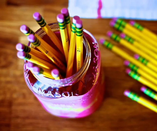Mason jar pencil holder