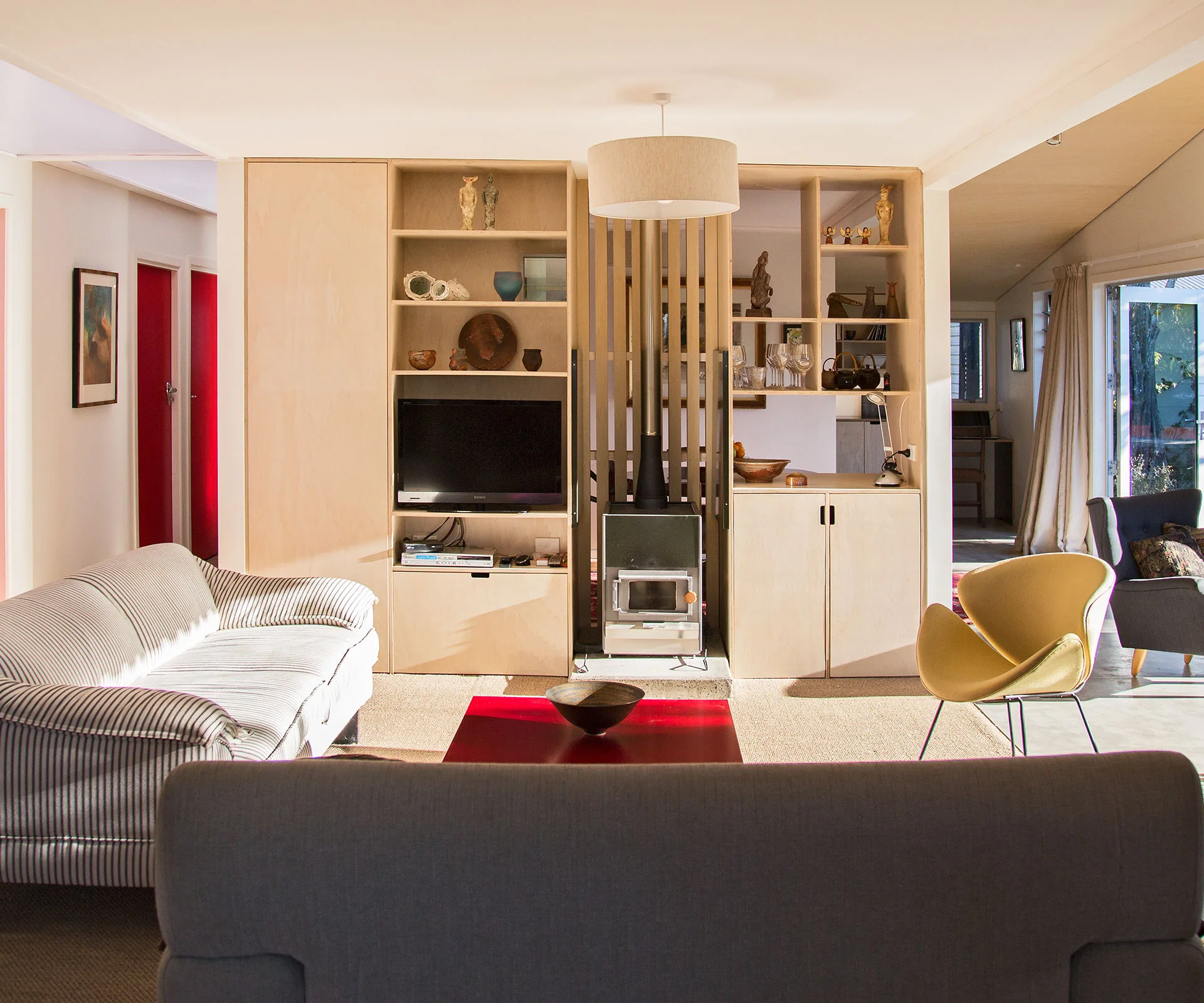 Poplar timber ply, lounge, interior design