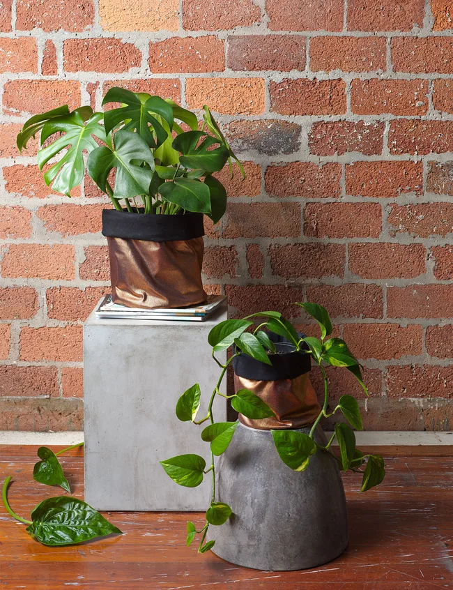 DIY, fabric plant holders