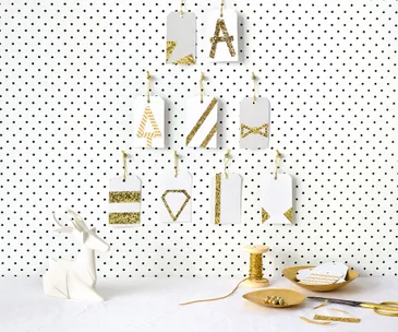 Gift tags, Christmas, gold