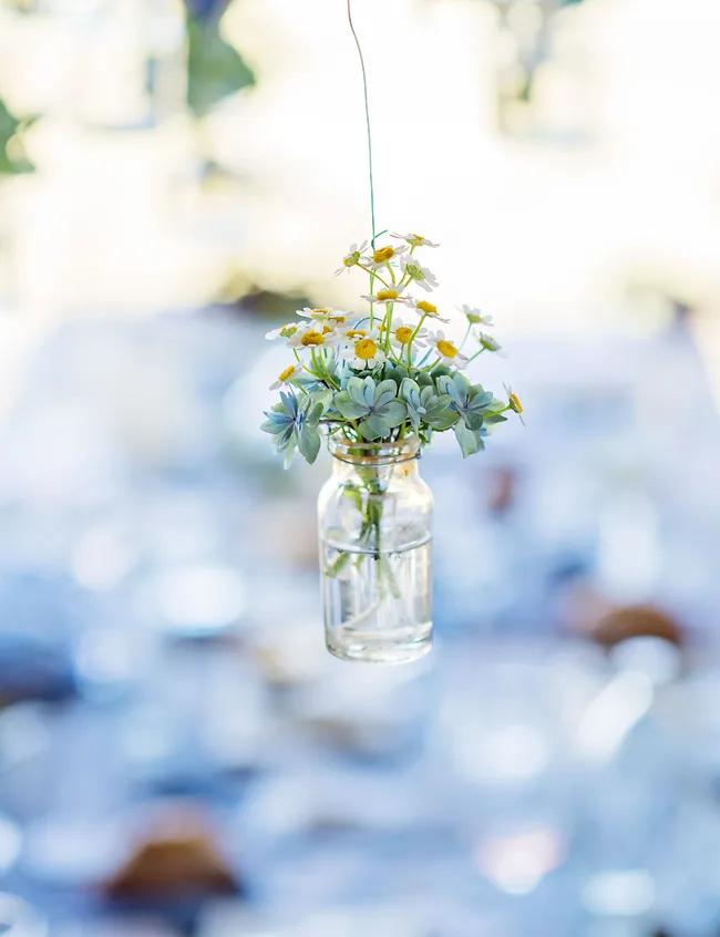 Hanging daisy chandelier