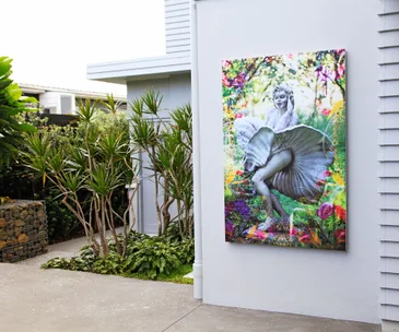A stunning sculpture garden at a beachside home