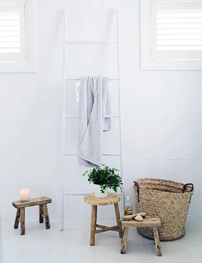 Bernadette Cross, brick cottage, bathroom, Queensland, beach house