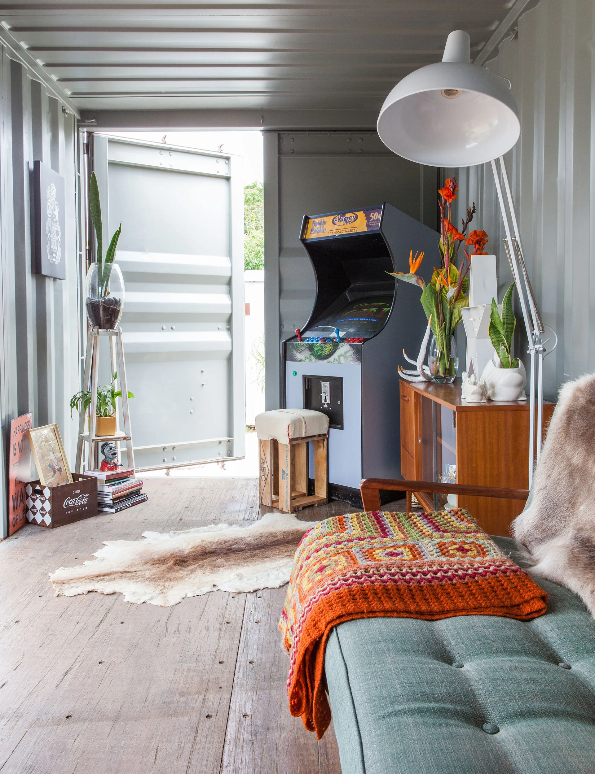 The super cool interior of the container.
