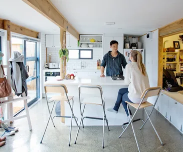 There are plenty of space-saving ideas in this small apartment