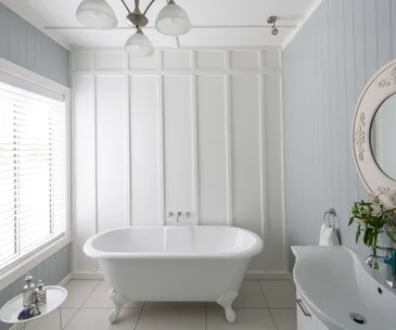 A heritage-style bathroom with traditional features