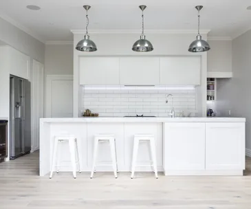 Quaker-style cabinetry stars in this new kitchen design