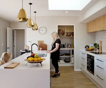 A brand-new Christchurch family home with a mix of moody hues