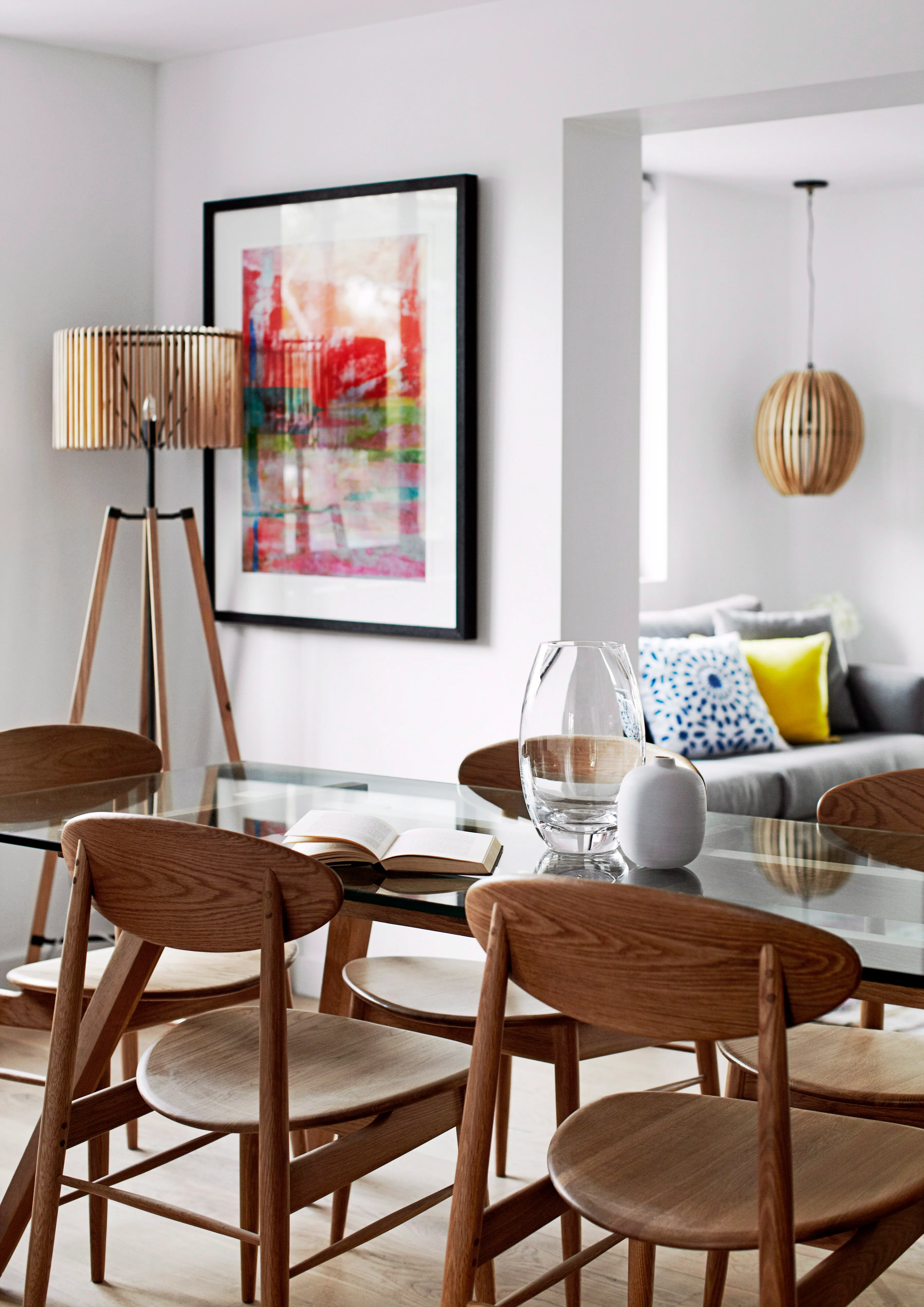 Alisa says it’s important that the dining and living spaces flow together. “And never forget that homely feel,” she says. The ‘Love At First Sight’ artwork is by Designer Boys.