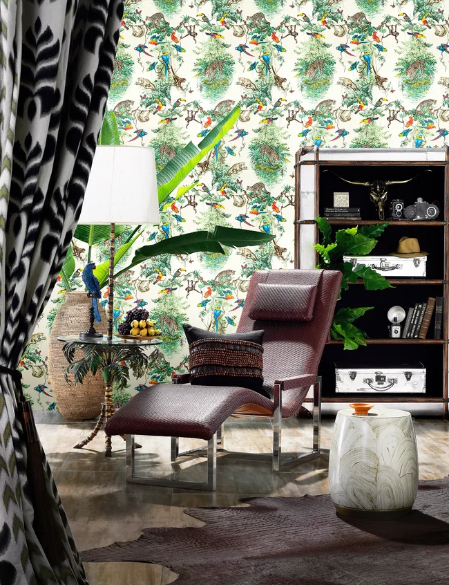 Incorporate exotic flora and fauna into your home for a more laidback approach to living.