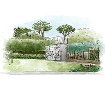 An unloved backyard gets a family friendly planting plan
