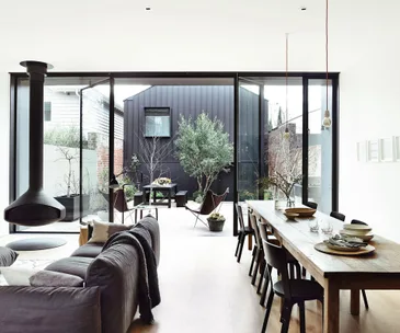 A traditional terrace house with a modern extension