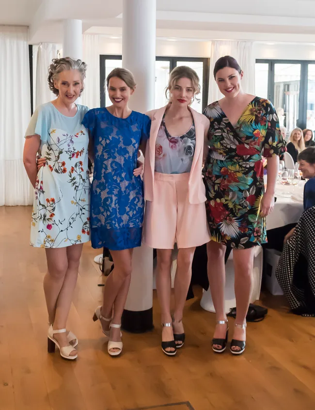 The models posing after the Ivy Blu fashion show.