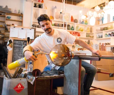 Monmouth Glass Studio produce hand-blown glass creations