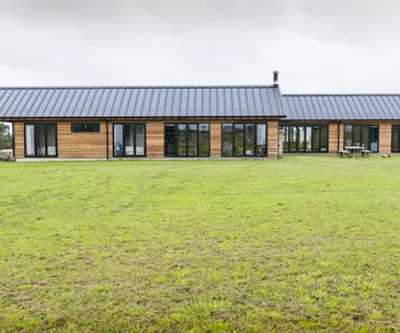 A bare, steep section became this stunning rural home