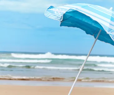Stay cool and look cool with these retro style beach umbrellas
