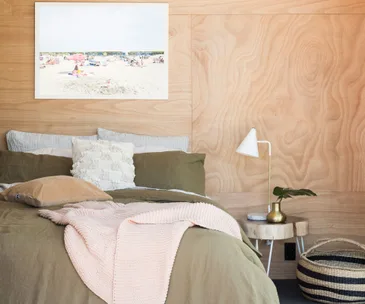 Alex Walls from The Block NZ puts an earthy twist on a bach bedroom