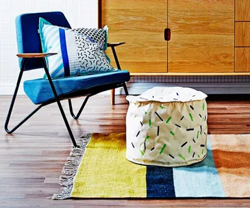 How to make your own fun canvas ottoman at home