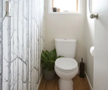 A bland bathroom is given a fresh new look for under $500