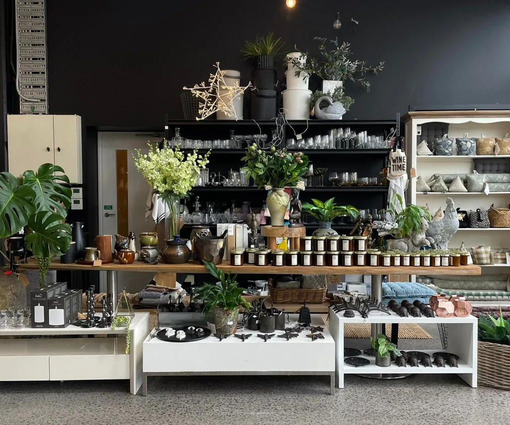 A view of the inside of Wistle & Co, a store selling a collection of new and used homewares.