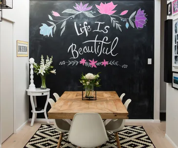 A tired 80s interior gets a modern monochrome makeover