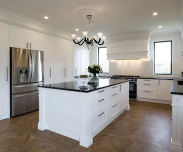 Functional storage is given a heritage feel in this kitchen redesign