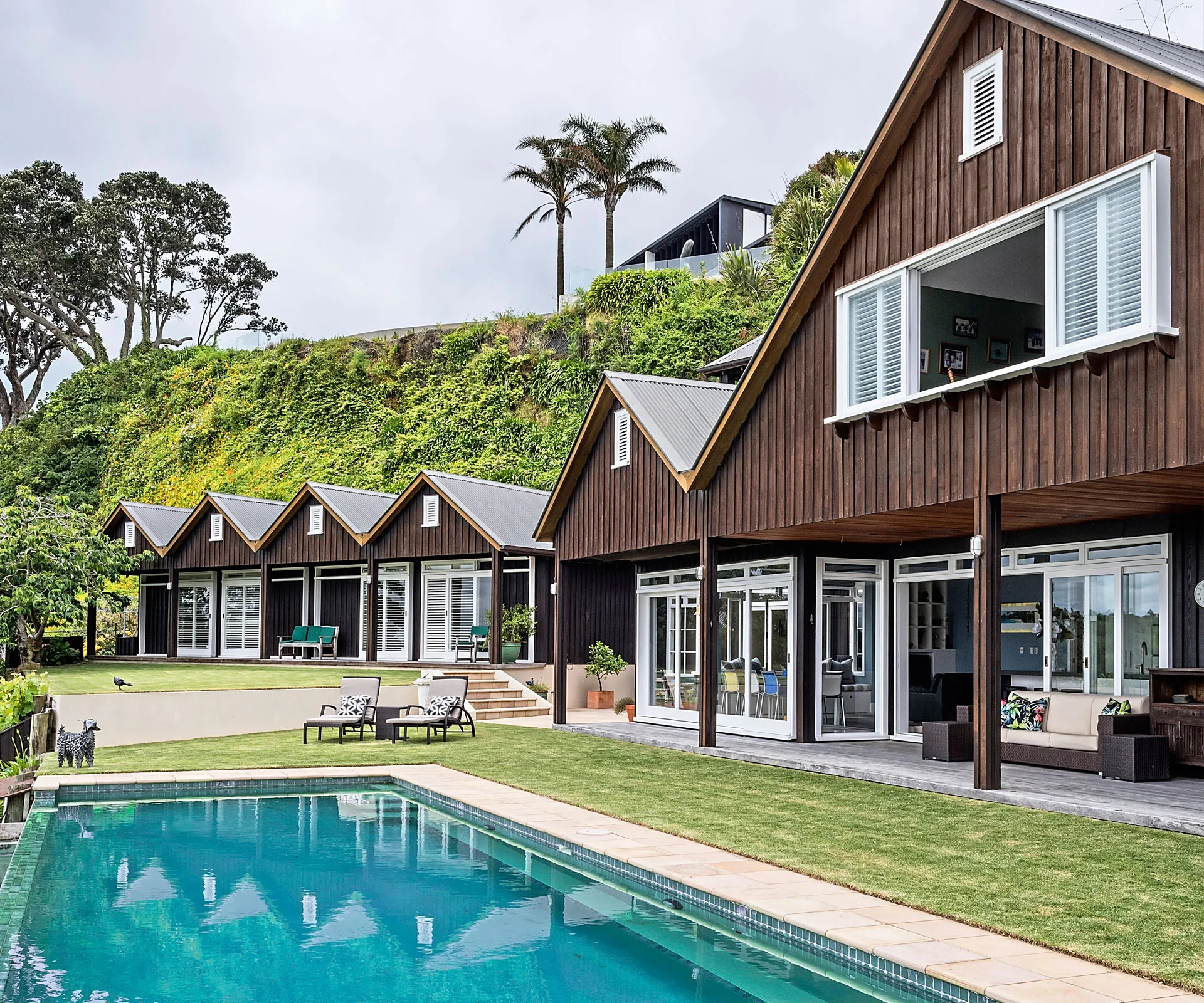 This distinctive Orakei Basin home was inspired by nearby boat sheds