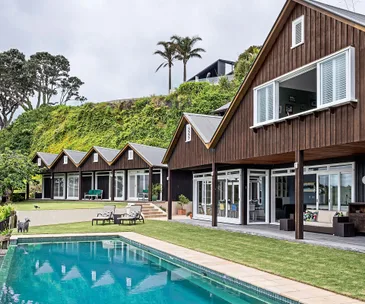 This distinctive Orakei Basin home was inspired by nearby boat sheds