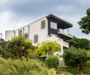 The interior of this contemporary concrete home is anything but ordinary