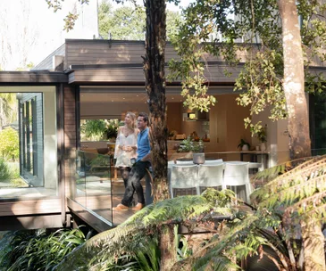This house has a roof deck that’s perfect for dining in the sun
