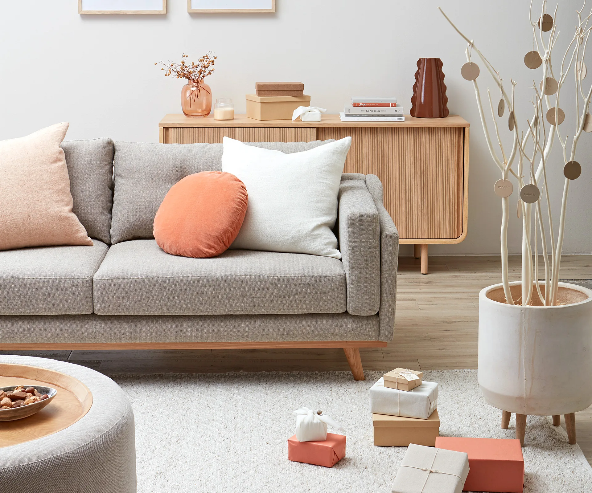 Here’s how you can shop the peach Scandi Christmas style