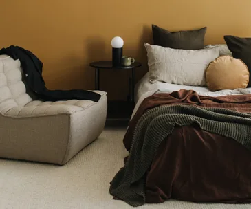 Alex Walls shows us why browns and caramels are perfect for the bedroom