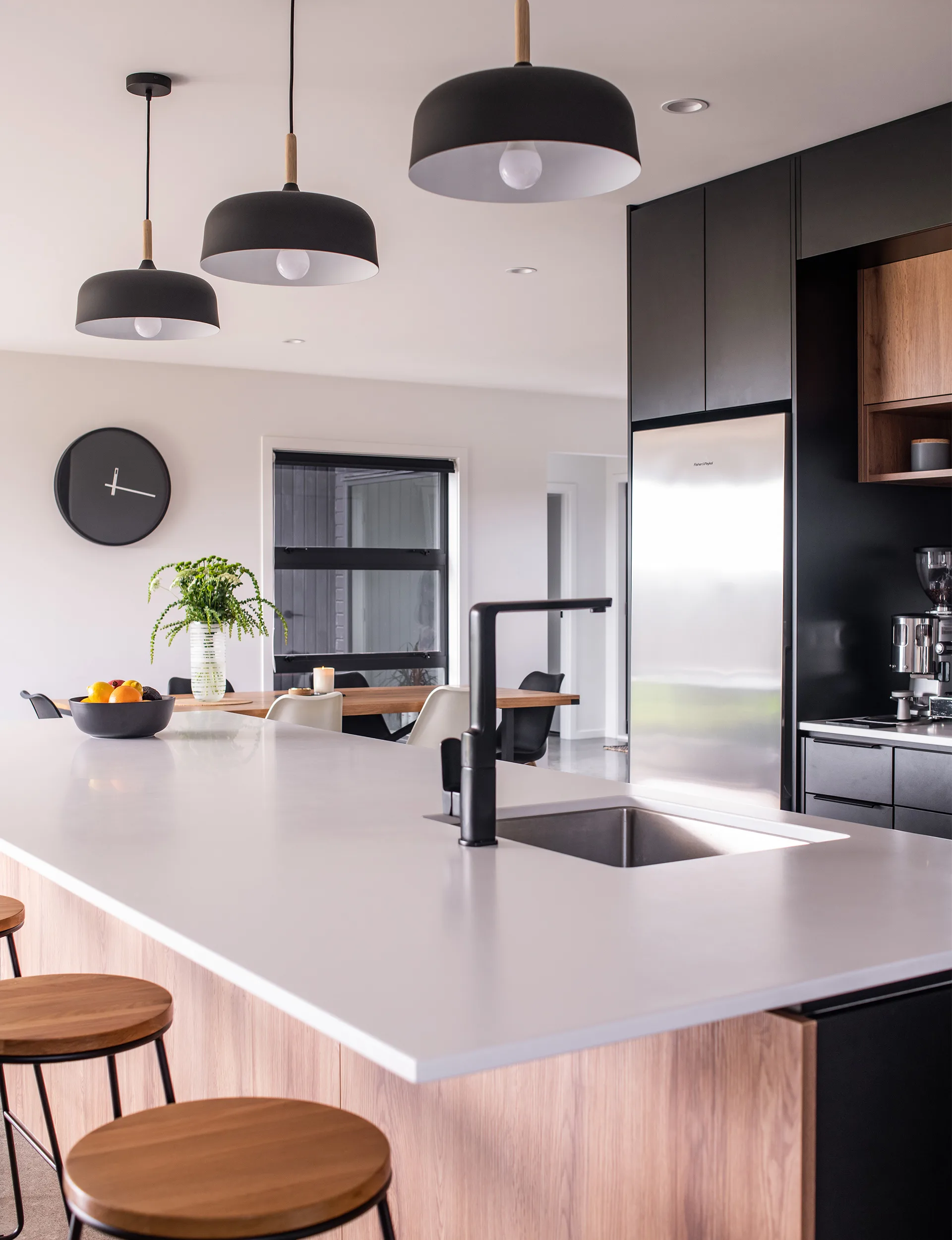 Kitchen awards finalist, black and white kitchen