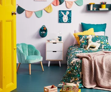 How to create a punchy, pastel, woodland-inspired kid’s bedroom