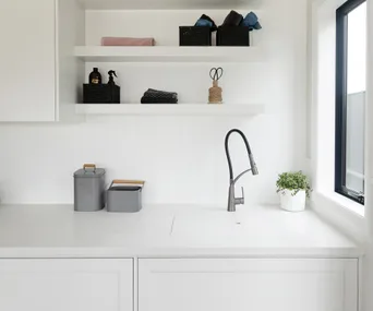 How this family created a modern, country-style laundry in their garage