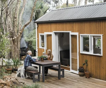How this stylish tiny home on Waiheke maximises function for a family of 3