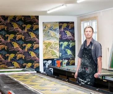 Meet the Wairarapa couple who design and print wallpaper by hand