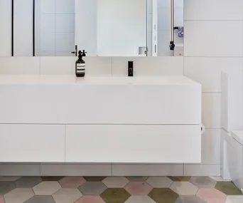 This architect shares what he did to achieve such a crisp bathroom design