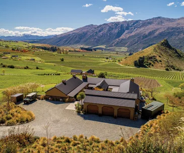 This unique Gibbston Valley home comes with its own pinot noir vines