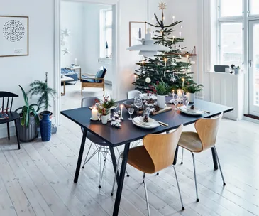 This apartment is a lesson in Christmas styling for minimalists