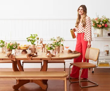 This converted Hall does Christmas with a contemporary floral twist