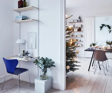 This minimalist home is a lesson in chic traditional Christmas decorating