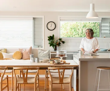 This welcoming waterfront home is all about easy living and family time