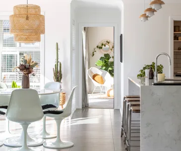 This eclectic home mixes mid-century and industrial style with vintage finds