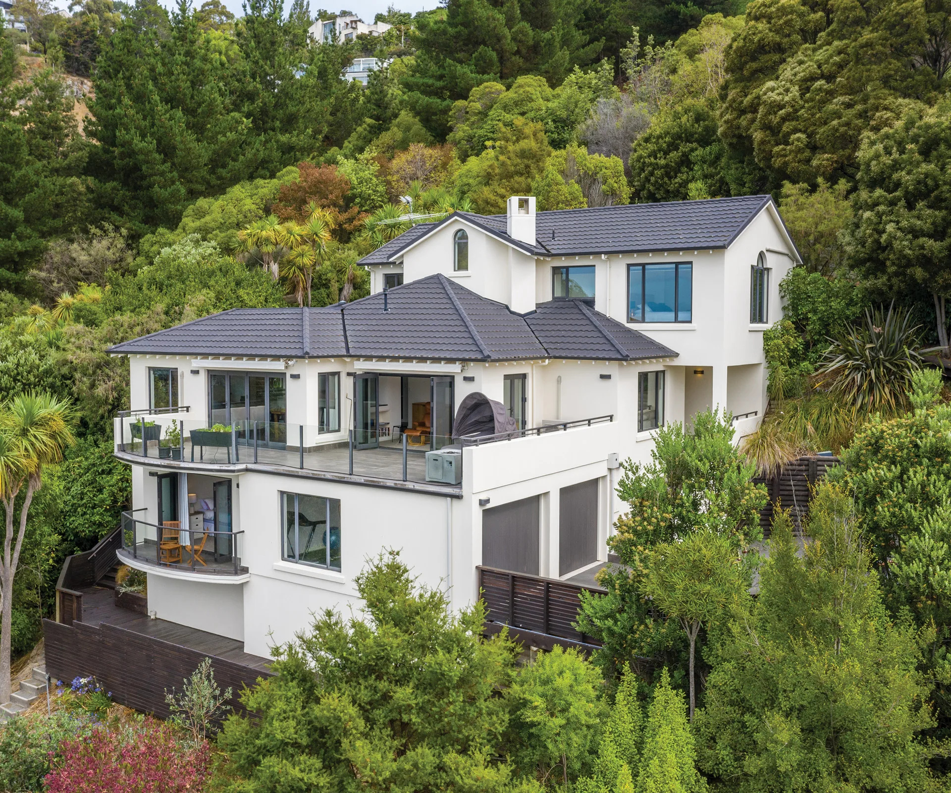 This generous home comes with views of the ocean and Southern Alps