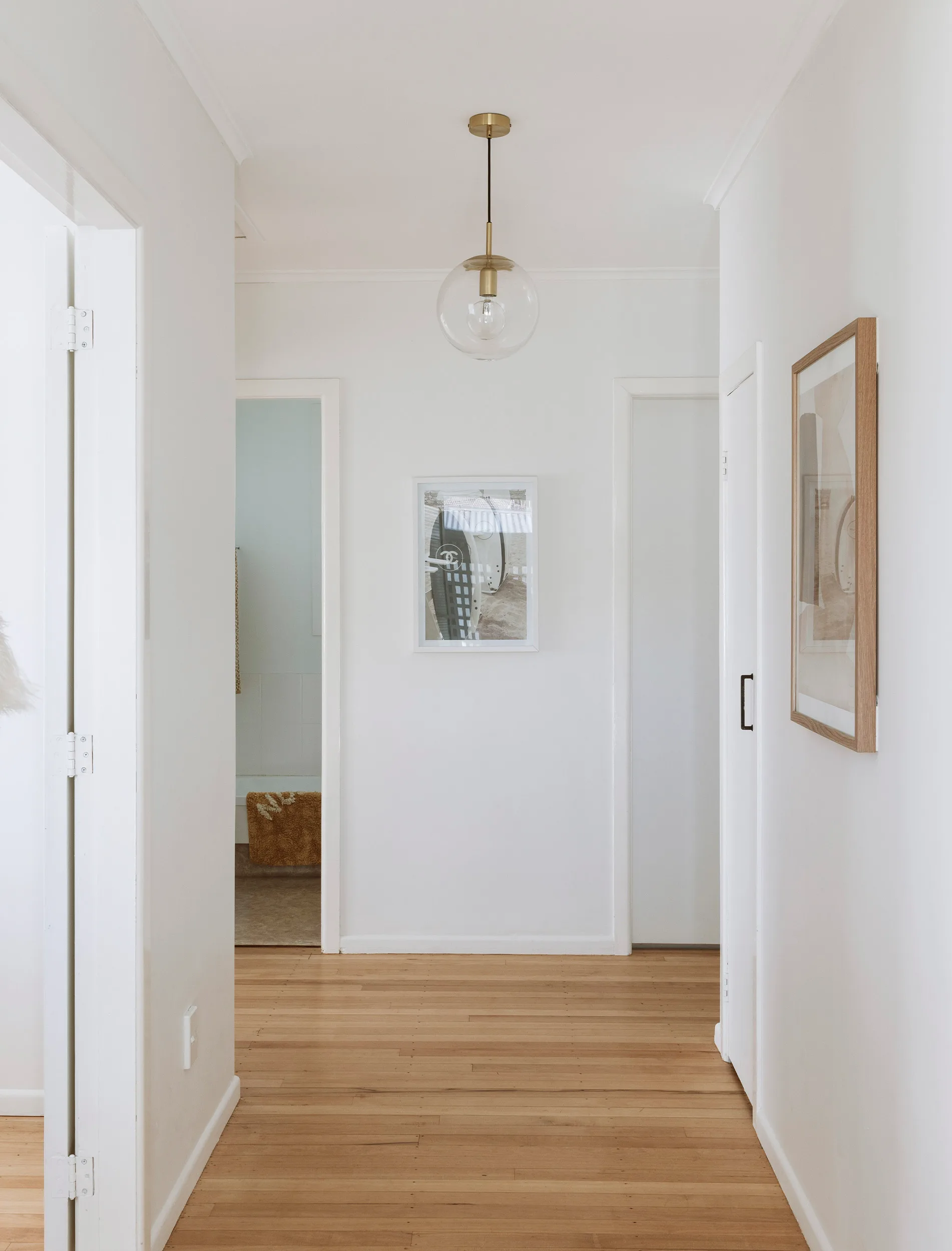 50s home renovation hallway